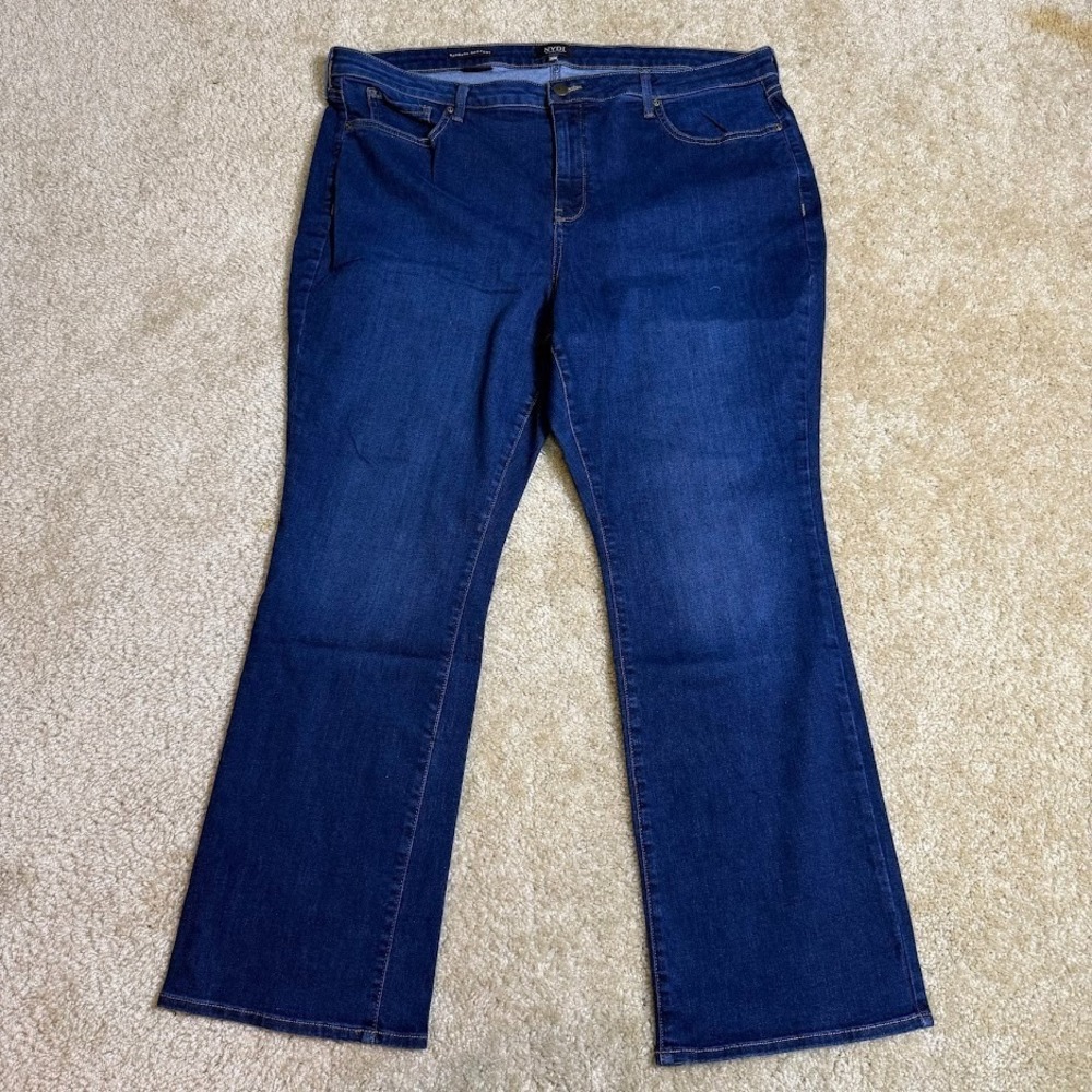 NYDJ Barbara Bootcut Jeans Womens 20W Dark Wash Plus Size Lift Tuck Denim USA‎